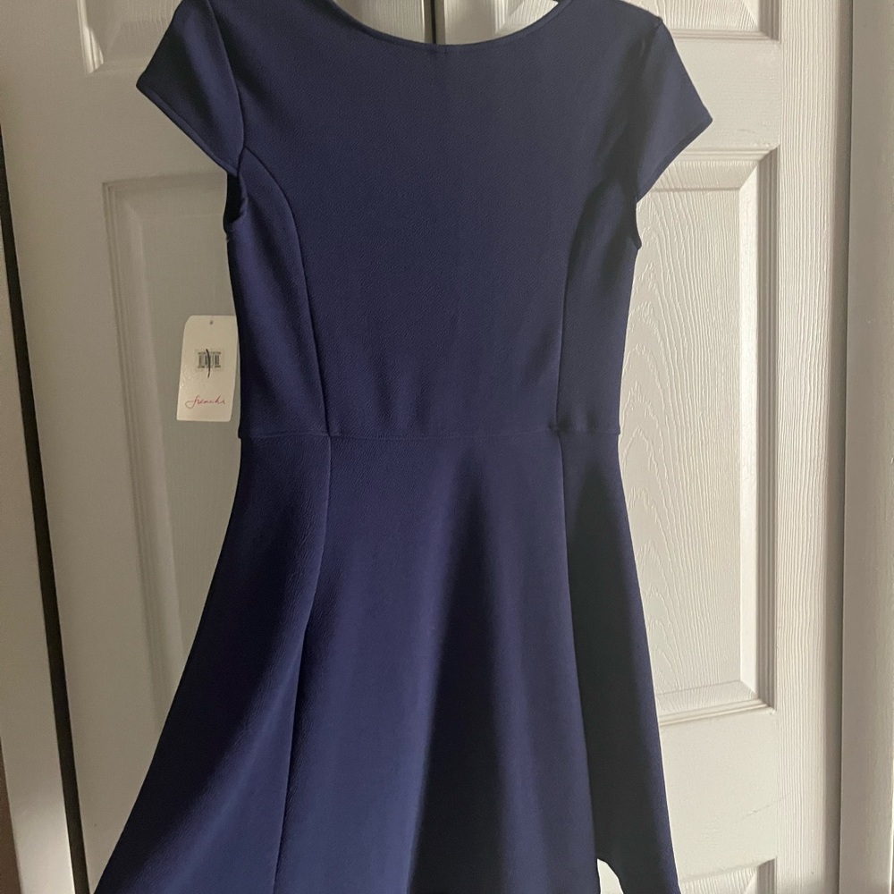 Frenchi Nordstrom Cap-sleeve Skater Navy Blue Dress - Picture 6 of 7